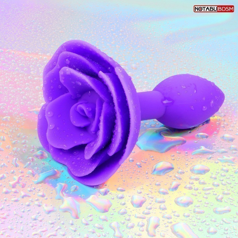 Гладкая анальная втулка-роза, фиолетовая 80670