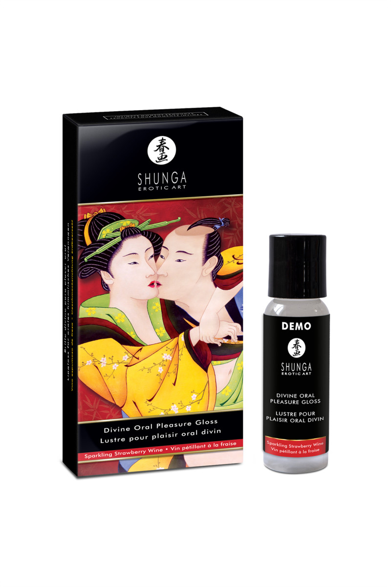 БЛЕСК ДЛЯ ГУБ SHUNGA БОЖЕСТВЕННОЕ УДОВОЛЬСТВИЕ, КЛУБНИКА И ШАМПАНСКОЕ, 30 МЛ